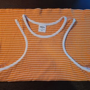 Orange Striped Tank Top Sz 0X